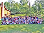 Reid Ranch can accommodate very large groups. Over 100 girls in this photo.