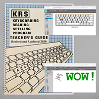 Cover of KRS Teacher's Guide and two screenshots from KRS software.
